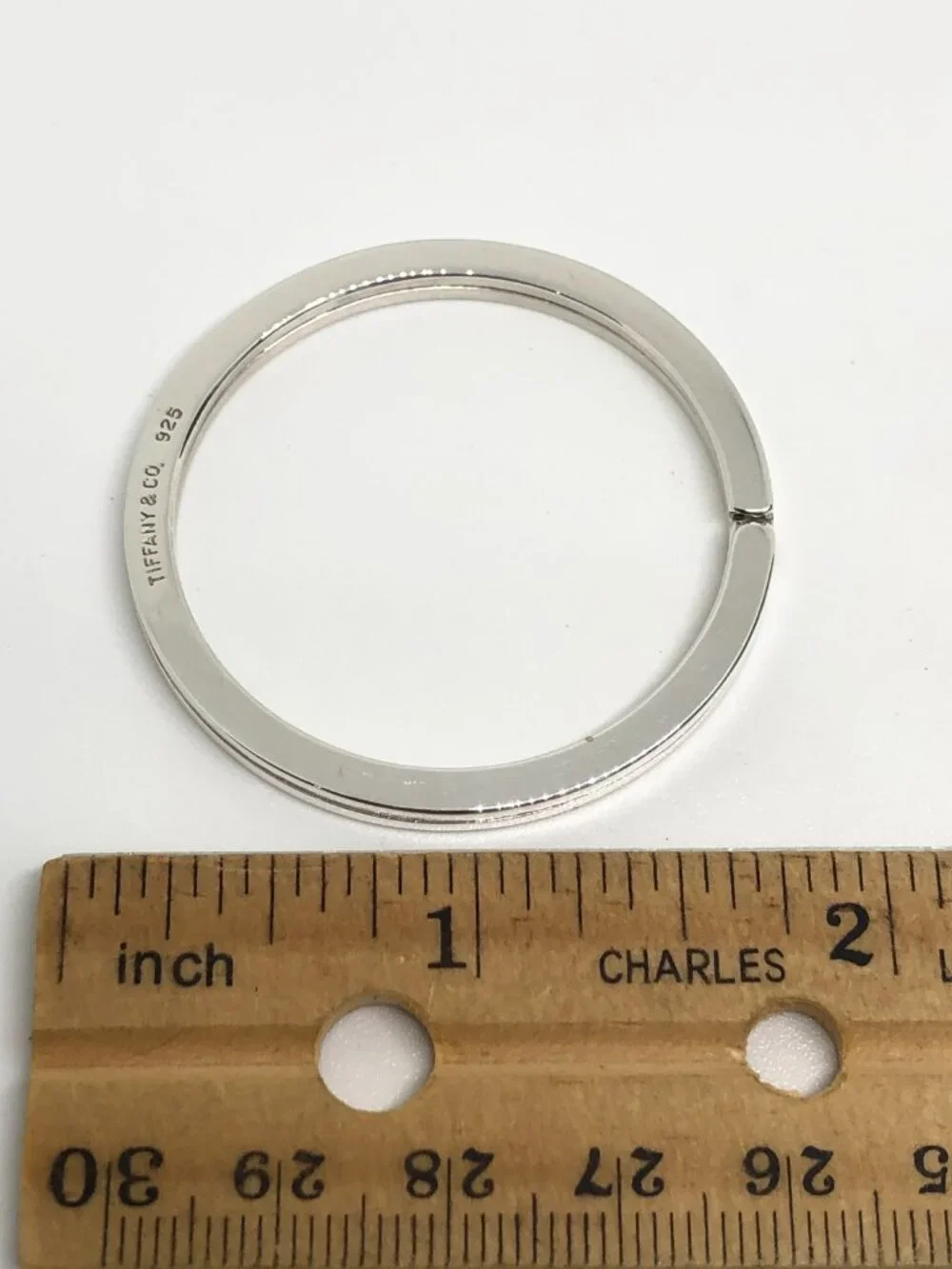 Tiffany & Co. 925 Sterling Silver Split Key Ring Keychain Key Tag Extra LARGE